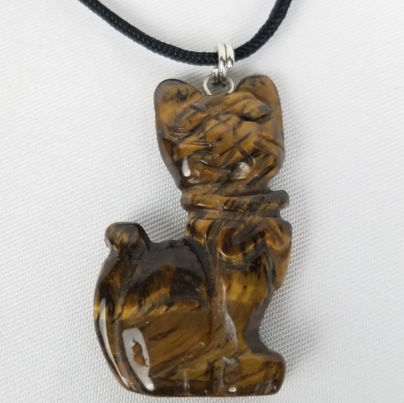 Squirrel Horseshoe 3 Bead Necklace